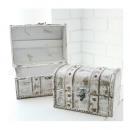 SWトレジャーケース(2点セット)X2個セット カントリー調 箱 おしゃれ ディスプレイ ホワイト