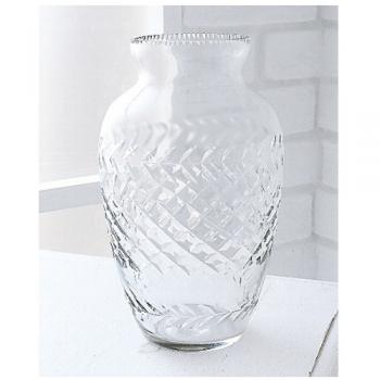 クロスカッティング・フラワーベース 2個セット 花瓶 ガラス エレガント カービング おしゃれ