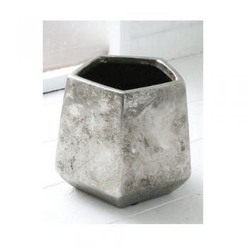 ペンタゴンポット・アルジェント L 2個セット ヴィンテージ調 陶器 ディスプレイ プランター