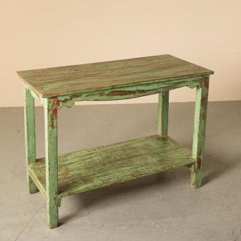テーブル アンティーク家具 おしゃれ シャビー グリーン コンソール 木製 アジアンテイスト 民族