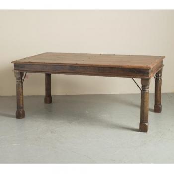 テーブル アンティーク家具 おしゃれ シャビー 重厚感 デスク 木製 ヨーロピアン調 鋲 アイアン