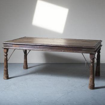 テーブル アンティーク家具 おしゃれ シャビー 木製 ヨーロピアン調 アイアン 重厚感 古木風