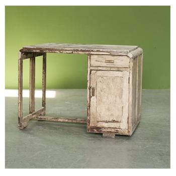 デスク アンティーク家具 おしゃれ テーブル 木製 シャビー フレンチテイスト ホワイト 古木風