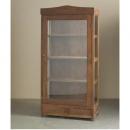 キャビネット アンティーク家具 おしゃれ 木製 シェルフ 4段 ナチュラル 棚 ガラス 北欧調