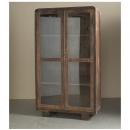 キャビネット アンティーク家具 おしゃれ 木製 シェルフ 4段 ナチュラル 棚 ガラス 北欧調