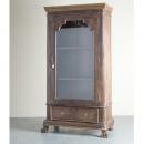 キャビネット アンティーク家具 おしゃれ 木製 シェルフ ナチュラル 棚 ブラインドガラス 北欧調