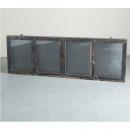 キャビネット アンティーク家具 おしゃれ 木製 ウォールシェルフ 壁掛け ガラス ディスプレイ 黒