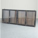 キャビネット アンティーク家具 おしゃれ 木製 ウォールシェルフ 壁掛け ガラス シャビー ブラック