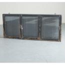 キャビネット アンティーク家具 おしゃれ 木製 ウォールシェルフ 壁掛け ガラス シャビー ブラック