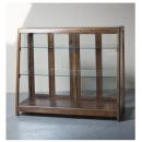 キャビネット アンティーク家具 おしゃれ 木製 シェルフ ショーケース ディスプレイケース ガラス