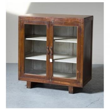 キャビネット アンティーク家具 おしゃれ 木製 シェルフ コンパクト ディスプレイケース ナチュラル