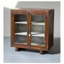 キャビネット アンティーク家具 おしゃれ 木製 シェルフ コンパクト ディスプレイケース ナチュラル