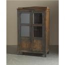 キャビネット アンティーク家具 おしゃれ 木製 シェルフ 棚 シャビー ダークブラウン かっこいい