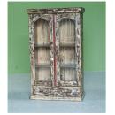 キャビネット アンティーク家具 おしゃれ 木製 シェルフ 3段 フレンチ 棚 シャビー ホワイト 赤