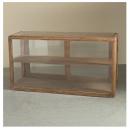 ショーケース アンティーク家具 おしゃれ 木製 丸み ディスプレイ ナチュラル ガラス スライド