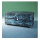 ウッドボックス アンティーク家具 おしゃれ 木製 シャビー 収納ボックス ヴィンテージ調 ブルー