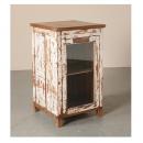 ミニキャビネット アンティーク家具 おしゃれ 木製 ガラス シャビー ショーケース ラック ホワイト