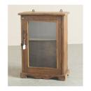 ミニキャビネット アンティーク家具 おしゃれ 木製 壁掛け フレーム ガラス カントリー調 ラック