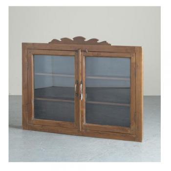 ミニキャビネット アンティーク家具 おしゃれ 木製 壁掛け フレーム ガラス 北欧調 ナチュラル