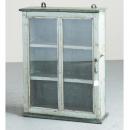 ミニキャビネット アンティーク家具 おしゃれ 木製 壁掛け フレーム ガラス シャビー グリーン