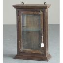 ミニキャビネット アンティーク家具 おしゃれ 木製 壁掛け ナチュラル ガラス シャビー ラック