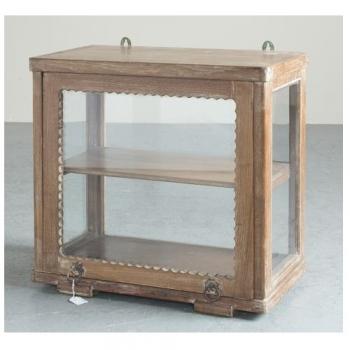 ミニキャビネット アンティーク家具 おしゃれ 木製 ガラス カントリー調 ナチュラル 棚 かわいい