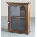 ミニキャビネット アンティーク家具 おしゃれ 木製 壁掛け ナチュラル ガラス 北欧テイスト ラック