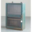 ミニキャビネット アンティーク家具 おしゃれ 木製 壁掛け フレーム ガラス グリーン フレンチ