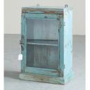 ミニキャビネット アンティーク家具 おしゃれ 木製 壁掛け シャビー ガラス グリーン フレンチ