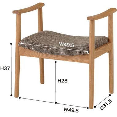 スツールS 椅子 ウッドスツール 木製 布 ブラウン 茶 ナチュラル