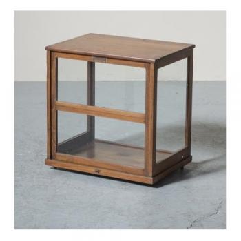 ミニキャビネット アンティーク家具 おしゃれ 木製 ガラス シンプル ナチュラル 棚 ウッドケース