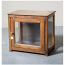 ミニキャビネット アンティーク家具 おしゃれ 木製 ナチュラル ガラス ラック 北欧テイスト