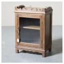 ミニキャビネット アンティーク家具 おしゃれ 木製 ナチュラル ガラス 北欧テイスト かわいい