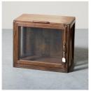 ミニキャビネット アンティーク家具 おしゃれ 木製 ナチュラル ガラス ラック カントリー調