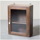 ミニキャビネット アンティーク家具 おしゃれ 木製 壁掛け シンプル ガラス ラック カントリー調