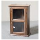 ミニキャビネット アンティーク家具 おしゃれ 木製 壁掛け シンプル ガラス ラック 北欧テイスト