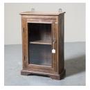 ミニキャビネット アンティーク家具 おしゃれ 木製 壁掛け シンプル ガラス ノスタルジック
