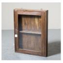 ミニキャビネット アンティーク家具 おしゃれ 木製 壁掛け シンプル ガラス 北欧テイスト 棚