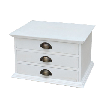 シャビーディスプレイ3段チェスト(白ホワイト) 木製 クラシック アンティーク調 レトロ お洒落 棚