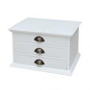 シャビーディスプレイ3段チェスト(白ホワイト) 木製 クラシック アンティーク調 レトロ お洒落 棚