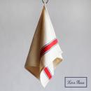 ディッシュクロス フランリーニュ 5枚セット コットン アイボリー レッド おしゃれ 長さ70