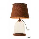 テラリウムランプ ブラウン 電球無し ラタン ガラス 木 スチール