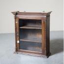 ミニキャビネット アンティーク家具 おしゃれ 木製 壁掛け オールドテイスト ダークブラウン ラック