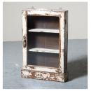 ミニキャビネット アンティーク家具 おしゃれ 木製 壁掛け シャビー ガラス ナチュラル ホワイト