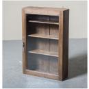 ミニキャビネット アンティーク家具 おしゃれ 木製 壁掛け シンプル ガラス 北欧テイスト 4段