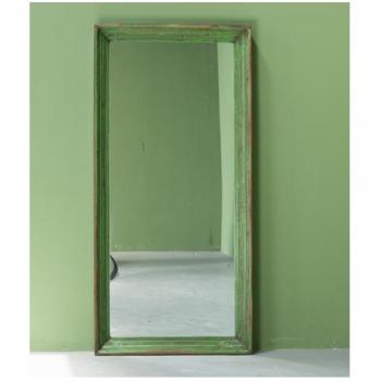 ミラー アンティーク家具 おしゃれ 木製 シャビー グリーン ディスプレイ 鏡 フレーム 高さ122