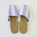 ムギワラスリッパ ボールドストライプ BL 2個セット シンプル ナチュラル フリーサイズ L27