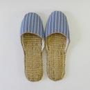 ムギワラスリッパ レグネットストライプ BL 2個セット シンプル ナチュラル レディースフリー