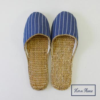 ムギワラスリッパ レグネットストライプ NV 2個セット シンプル ナチュラル レディースフリー