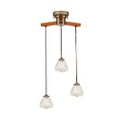 シーリングライト 電球3個付 クリアー スチール ガラス